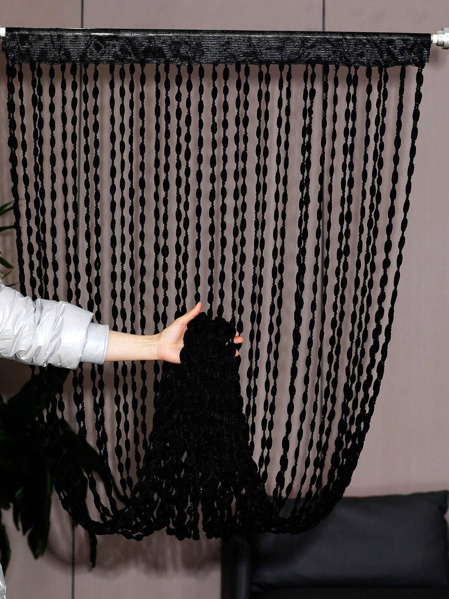 1pc Thick Line Lantern Shape Curtain With Furry Balls For Home Decorating, Room Divider, Doorway, Window Drapes